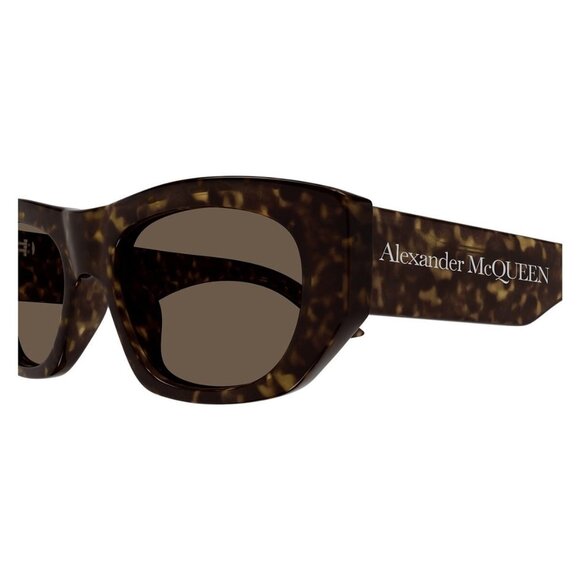 New ALEXANDER MCQUEEN Havana Square AM0450S 002 Sunglasses Women - Picture 3 of 4